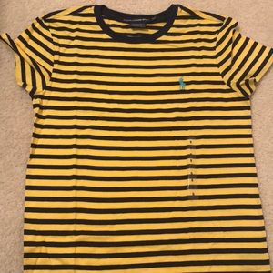 NEVER WORN Polo Striped Yellow Shirt